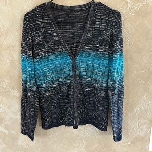 Escada Women's Black and Blue Cardigan